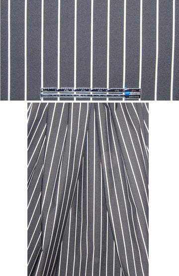 Italian black with stripes cotton stretch denim