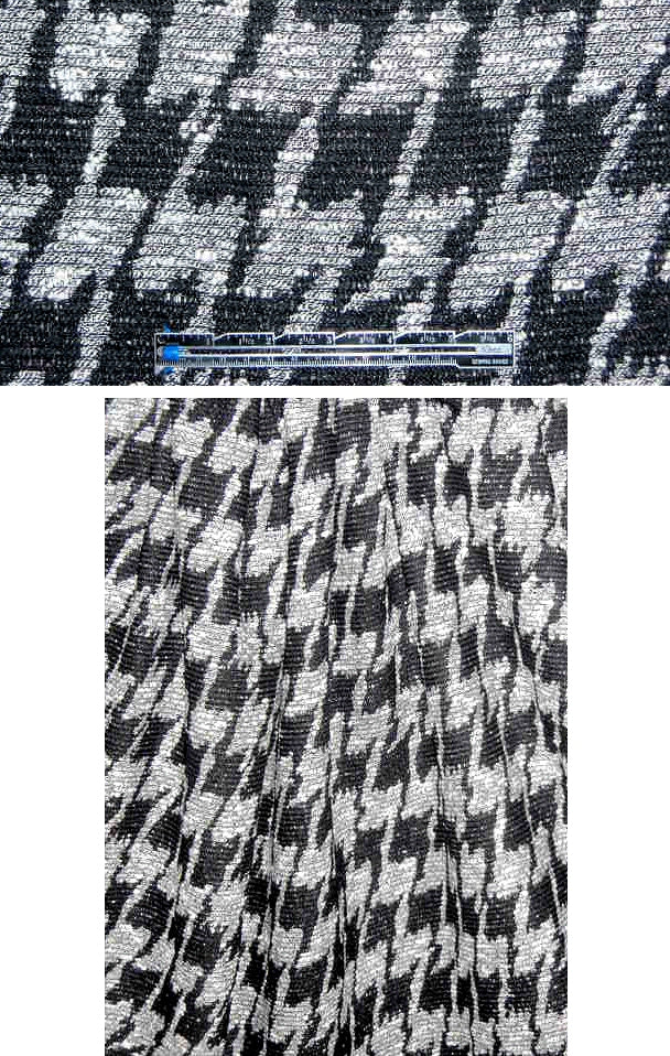 Italian nubby, tweedy houndstooth cotton blend 1.66 yds