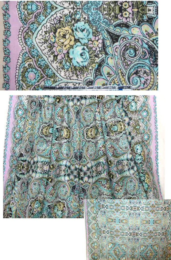 double border paisley medallion cotton voile