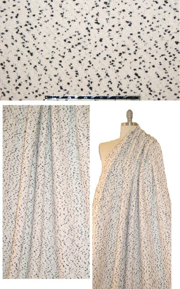 Italian natural/black fancy dot weave boucle'