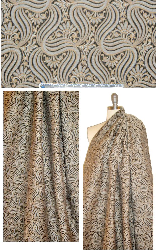 NY designer ribbon floral graphic jacquard brocade