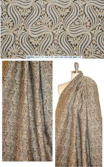 NY designer ribbon floral graphic jacquard brocade