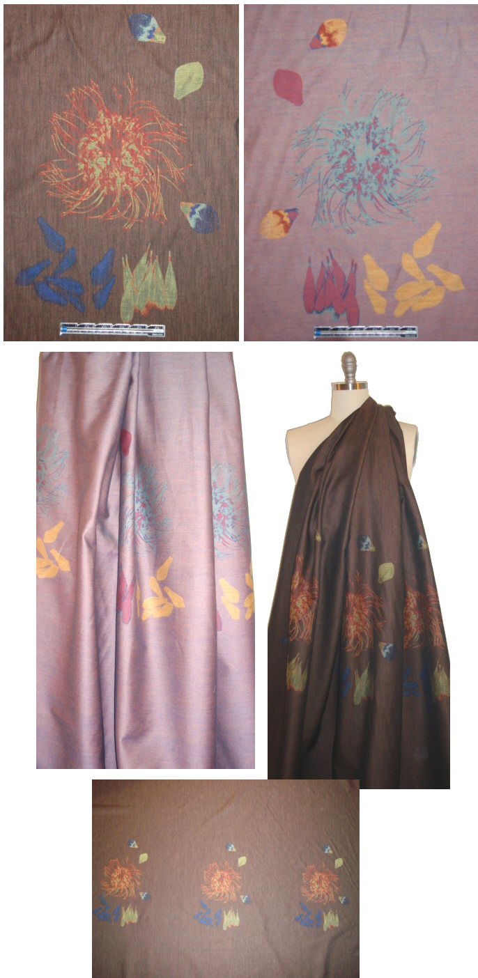 NY designer 'three motifs' panel cotton jacquard