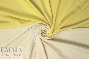 Italian cotton/cashmere 2-ply knit - yellow/natural 1.5 yd