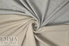 Italian cotton/cashmere 2-ply knit - khaki/light gray 1.5 yds