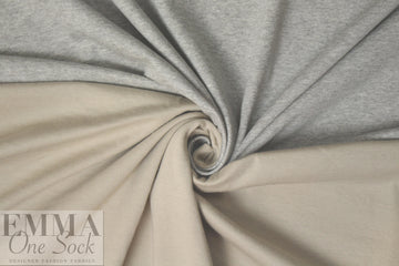 Italian cotton/cashmere 2-ply knit - khaki/light gray 2 yds