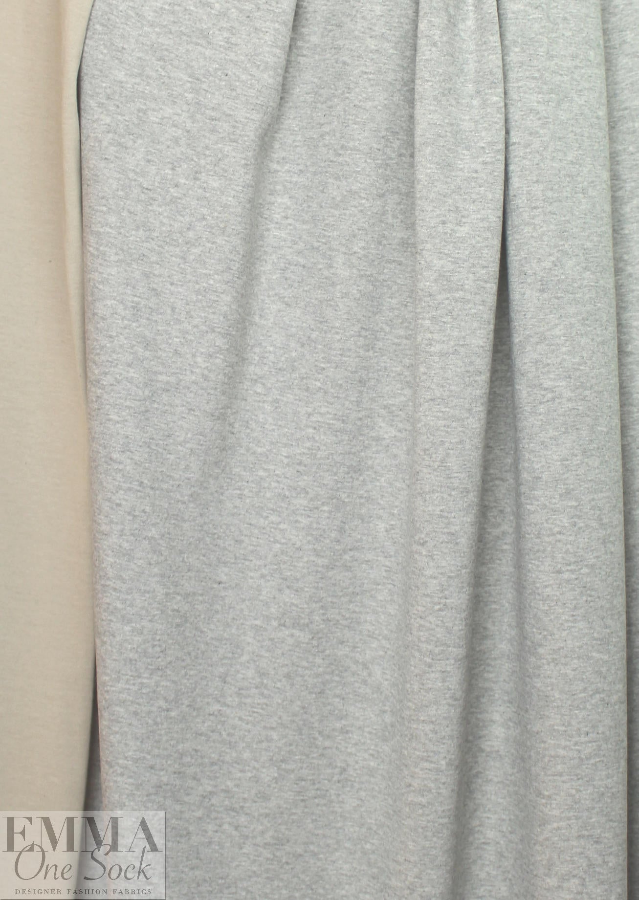 Italian cotton/cashmere 2-ply knit - khaki/light gray