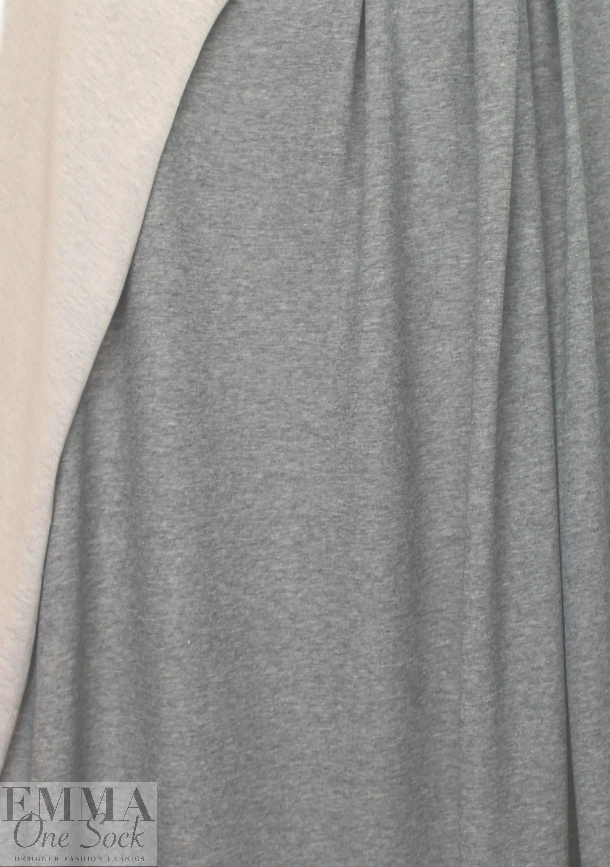Italian cotton/cashmere 2-ply knit - gray/parchment