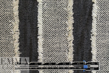 Italian cotton fringed stripes clipped stretch jacquard