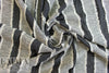 Italian cotton fringed stripes clipped stretch jacquard