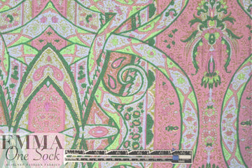Italian printed cotton damask - pink/green  3 yd