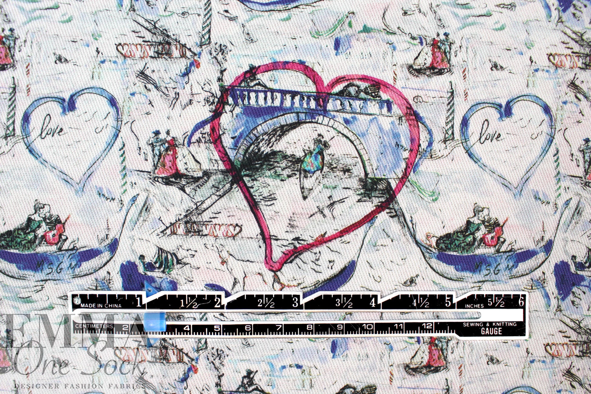 Italian 'City of Love' stretch cotton twill