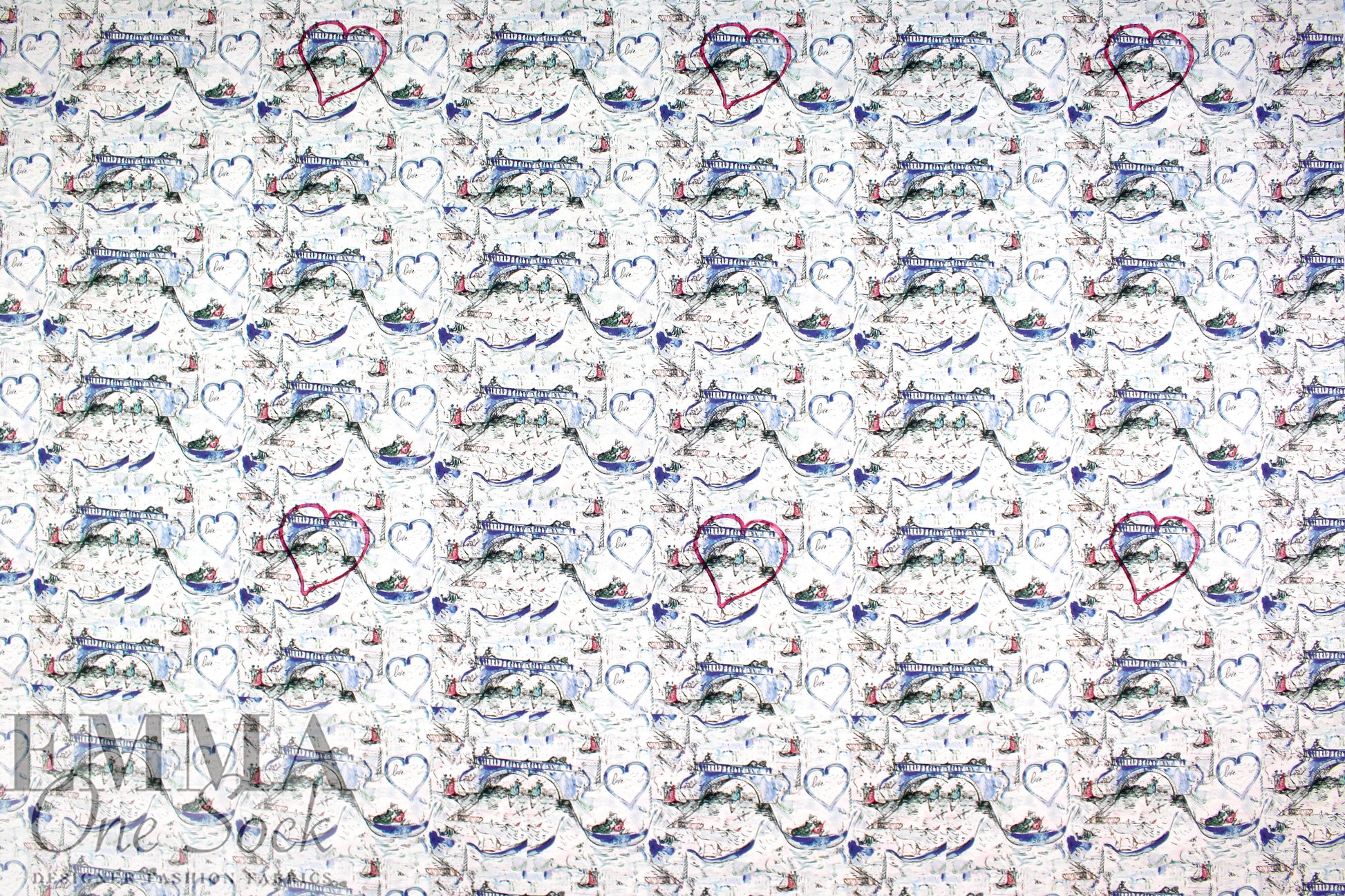 Italian 'City of Love' stretch cotton twill  1.66 yd