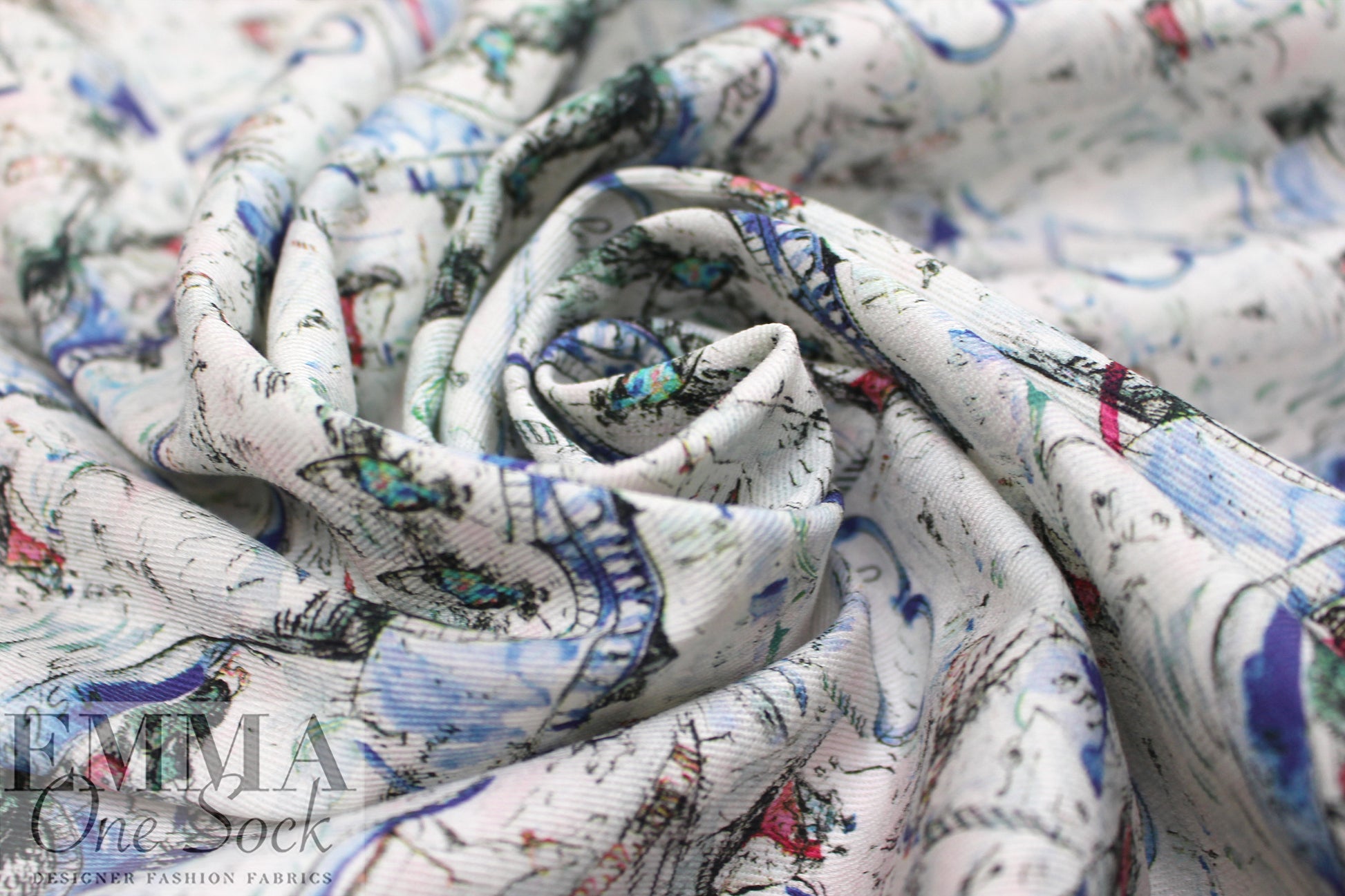 Italian 'City of Love' stretch cotton twill  1.66 yd