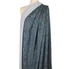 Etr0 cotton athleisure doubleknit - lagoon paisley/heather gray .875 yds