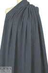 Italian cotton yarn-dyed navy pinstripe doubleknit
