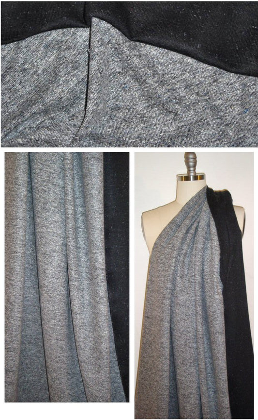 NY designer tweedy gray/black doubleknit
