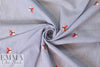 butterfly embroidered blue/white stripe shirting 2 yd
