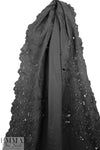 NY designer border embroidered cotton woven - black .875 yds