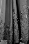 NY designer border embroidered cotton woven - black