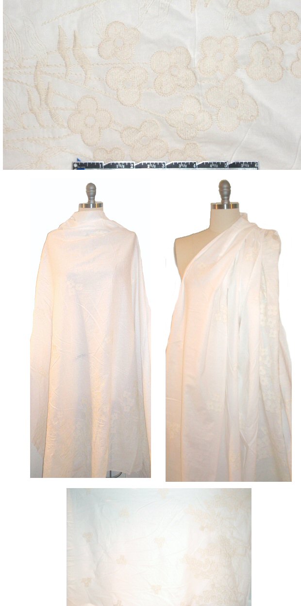 CA designer embroidered border cotton lawn