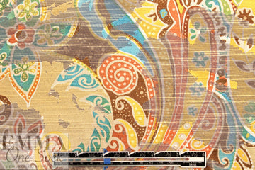 French paisley over-printed cotton blend jacquard