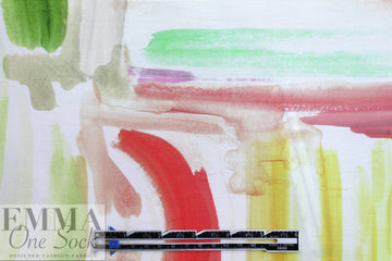 Italian colorful brushstrokes cotton faille