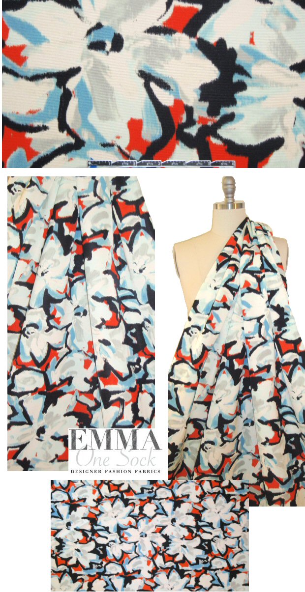 Mi11y stylized graffiti flowers cotton faille