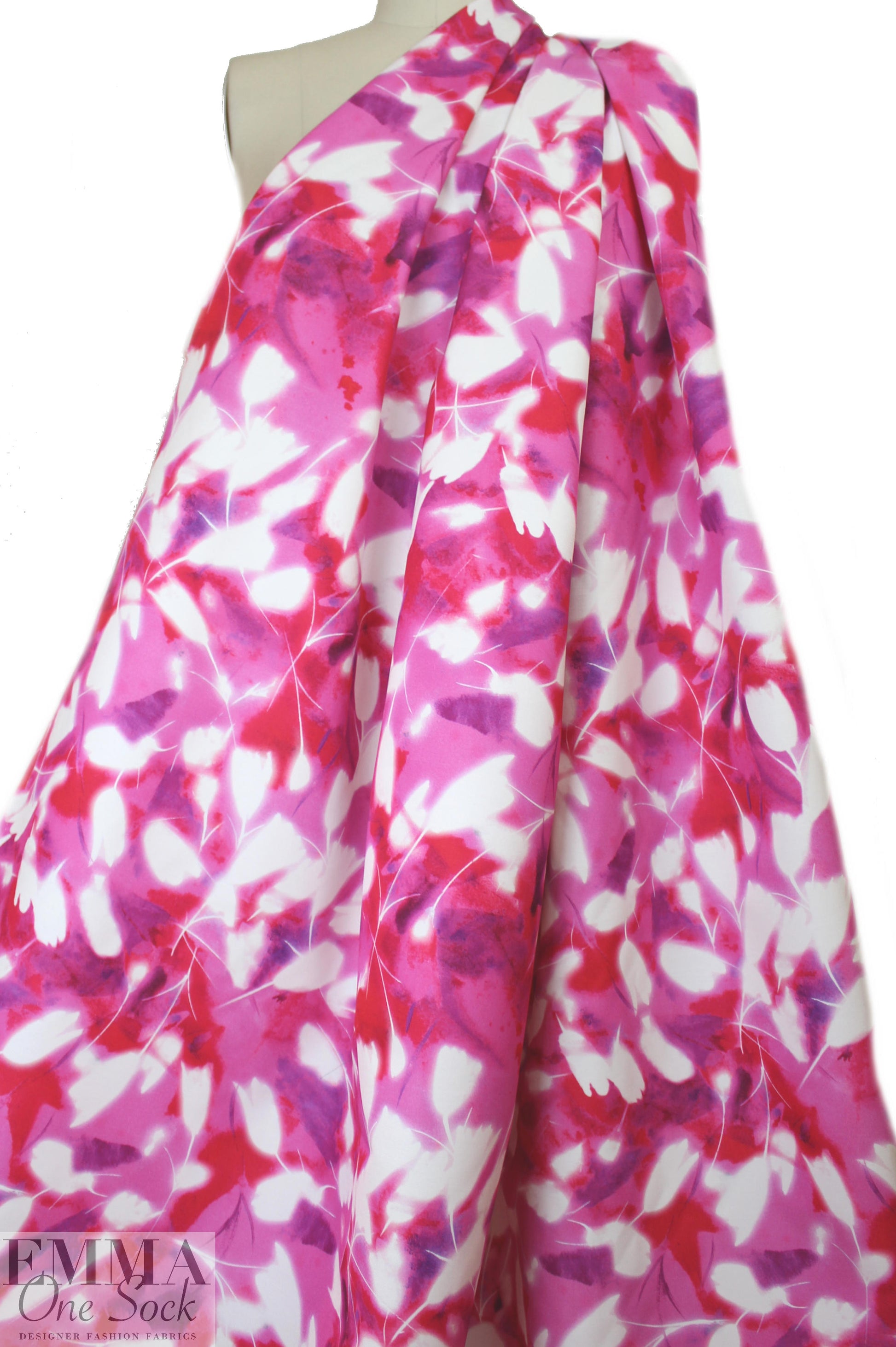 Mi11y shades of pink petal abstract cotton/visc. faille