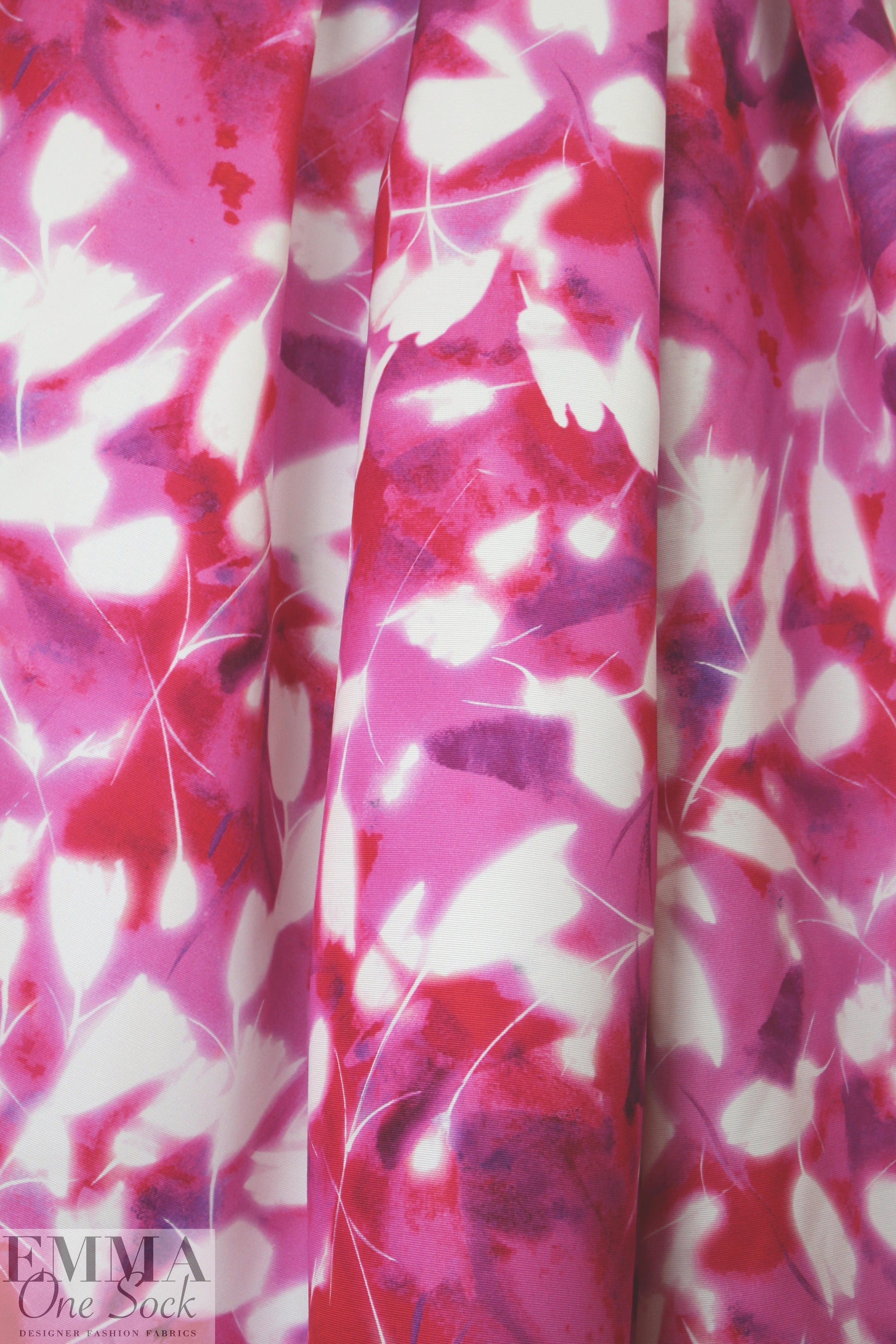 Mi11y shades of pink petal abstract cotton/visc. faille