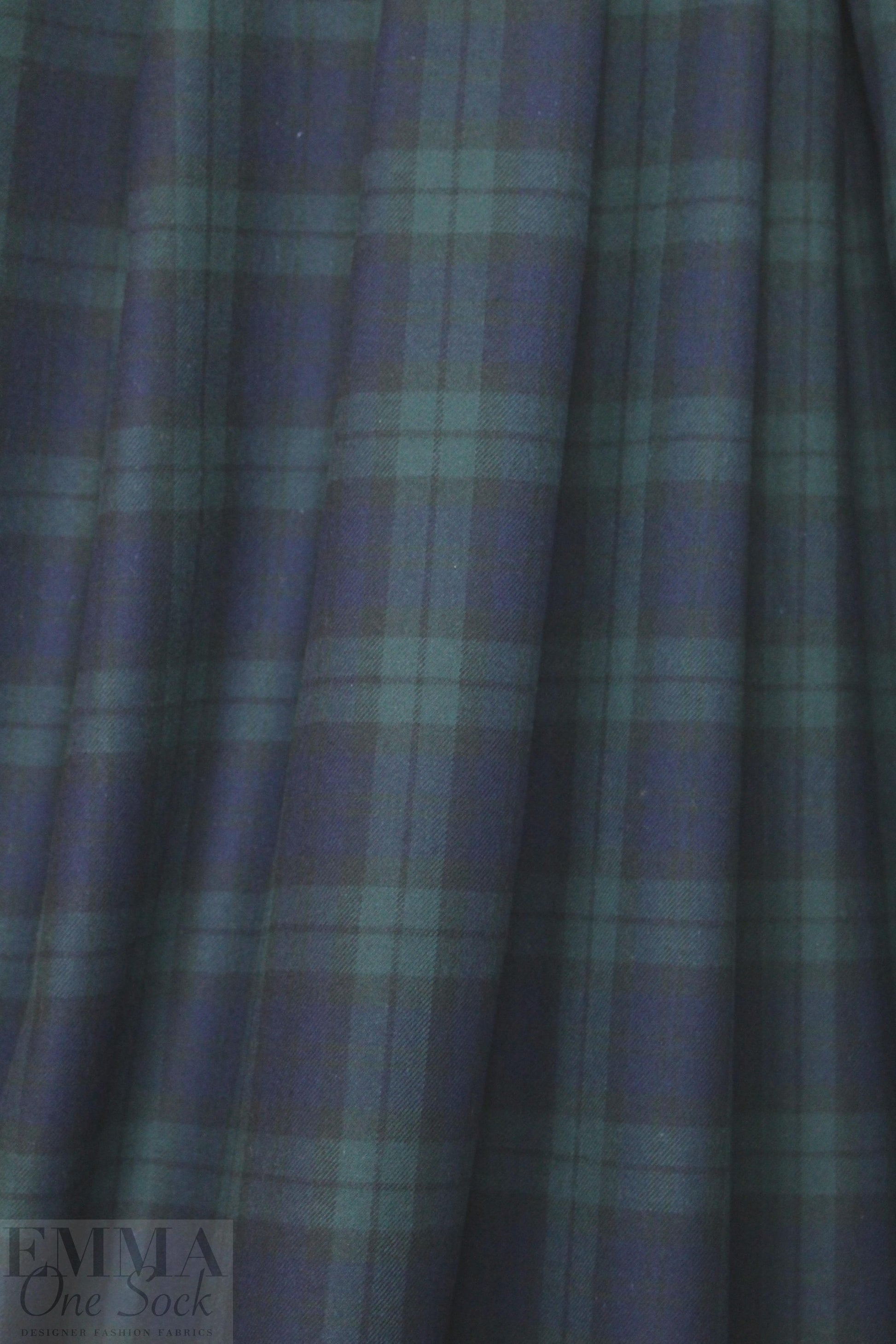 Japanese yarn-dye plaid cotton flannel - midnight/pine