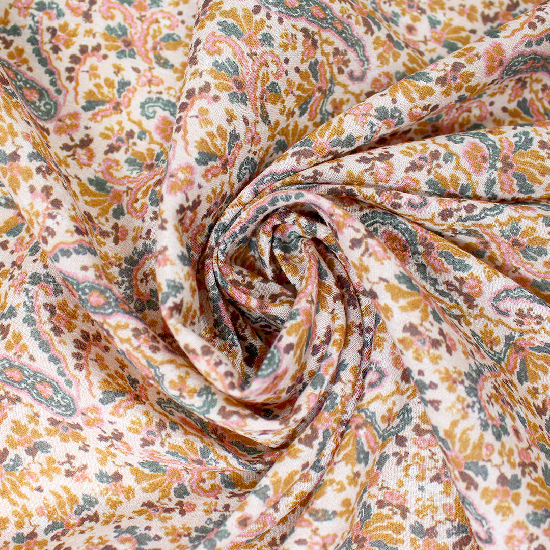 Italian 'vintage paisley' cotton gauze blouseweight woven 1.4 yd