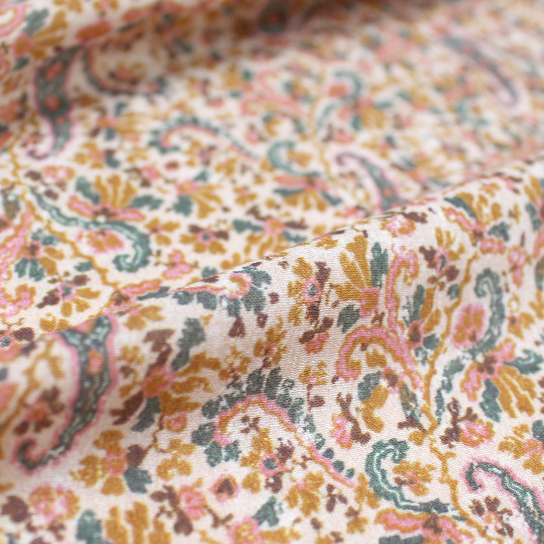 Italian 'vintage paisley' cotton gauze blouseweight woven 1.4 yd