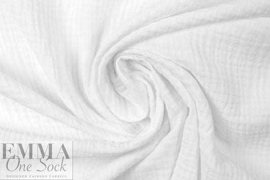 textured cotton double gauze - white 1.25 yds