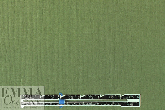 textured cotton double gauze - green tea .75 yds