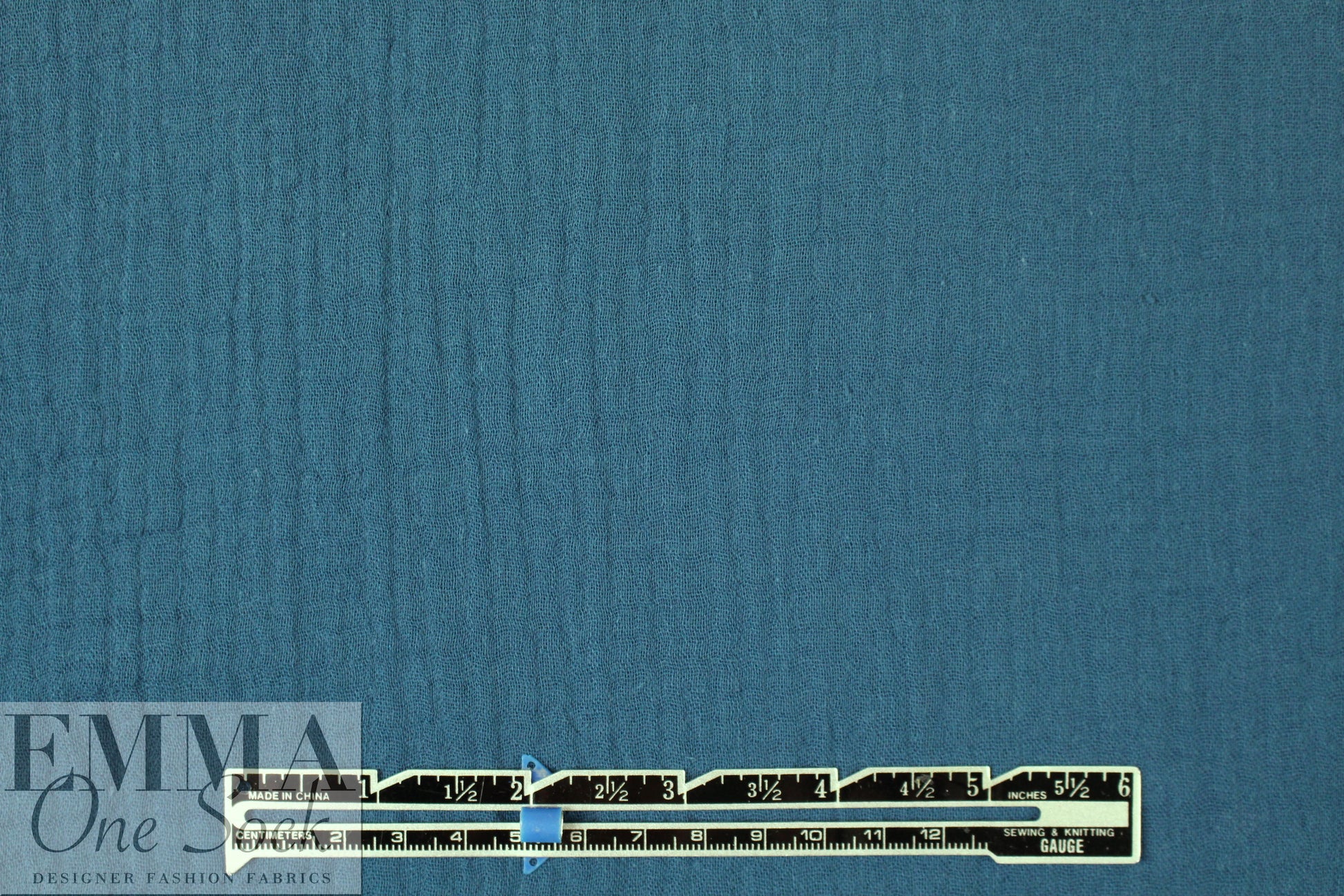 textured cotton double gauze - aegean blue .625 yds