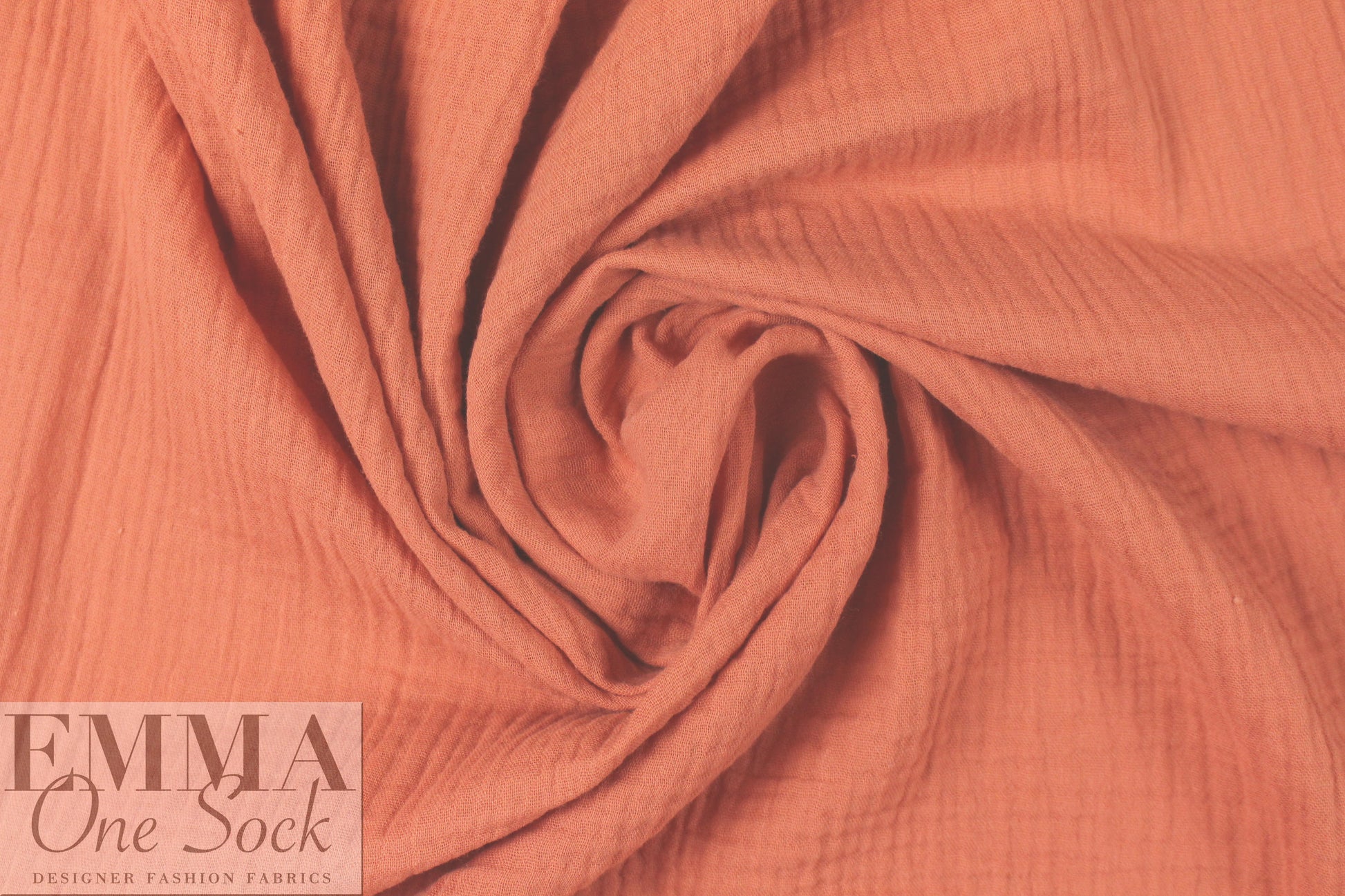 textured cotton double gauze - tawny orange 1.625 yd