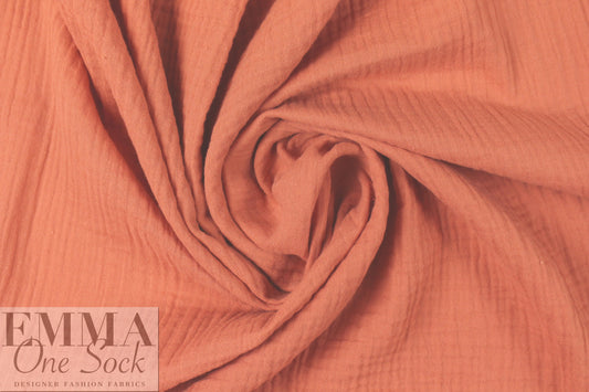 textured cotton double gauze - tawny orange 1.625 yd