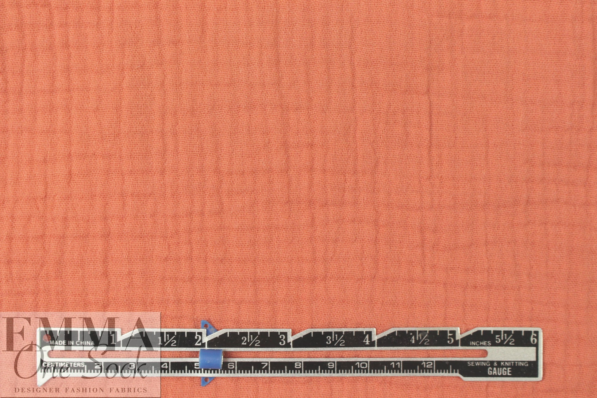 textured cotton double gauze - tawny orange 1.625 yd