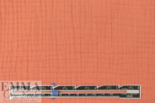textured cotton double gauze - tawny orange 1.625 yd
