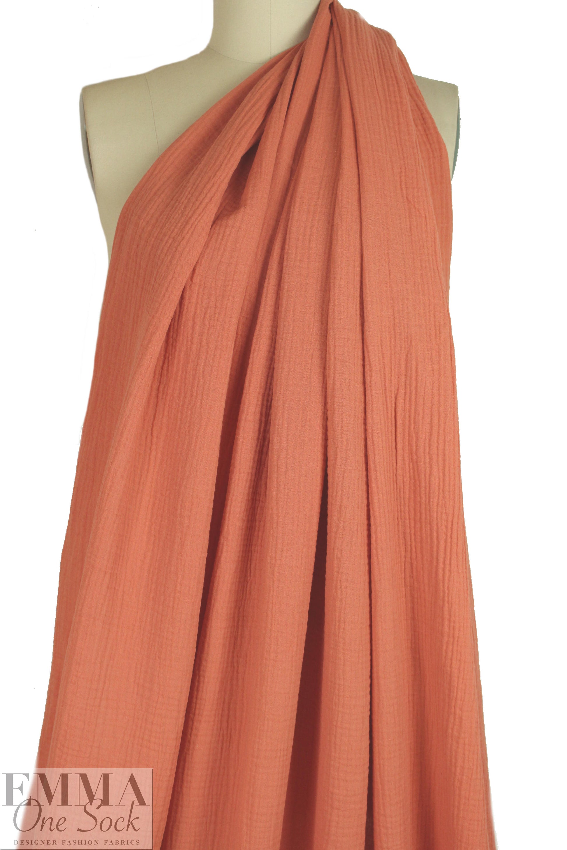 textured cotton double gauze - tawny orange 1.625 yd