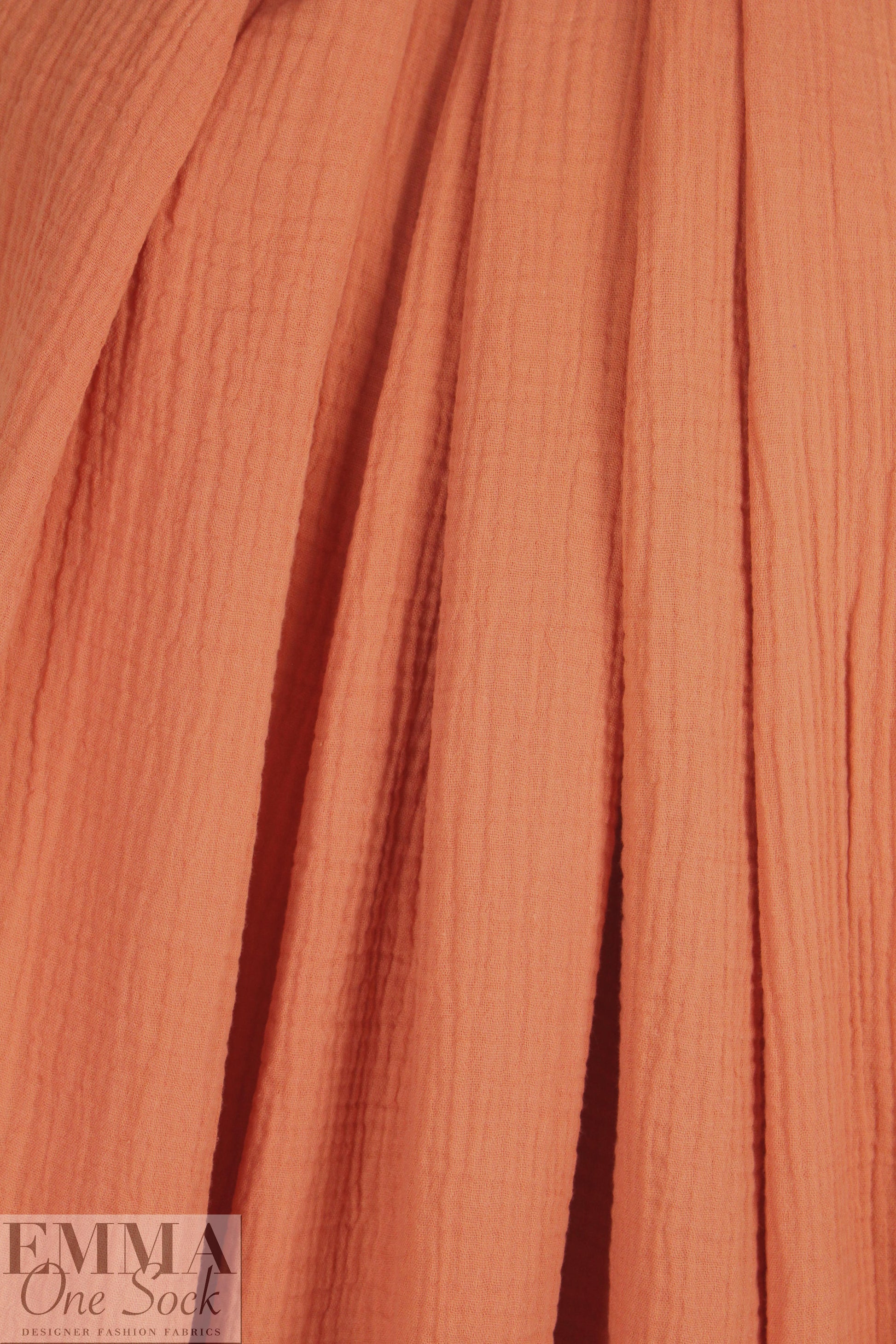 textured cotton double gauze - tawny orange 1.625 yd