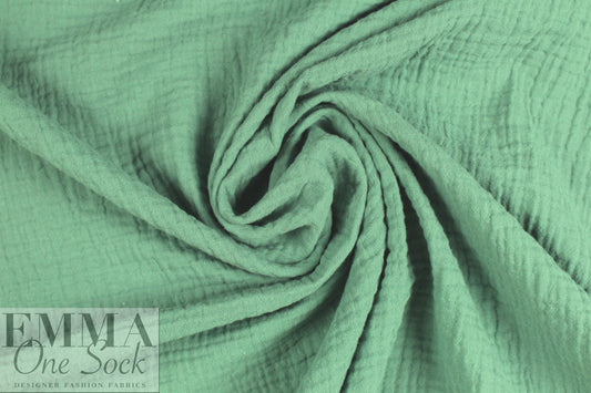 textured cotton double gauze - wintergreen 1 yard
