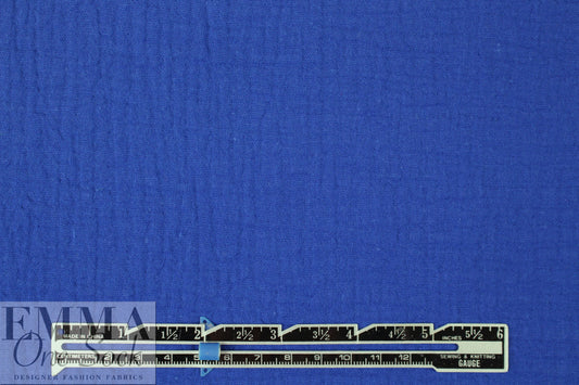 textured cotton double gauze - cobalt .5 yds