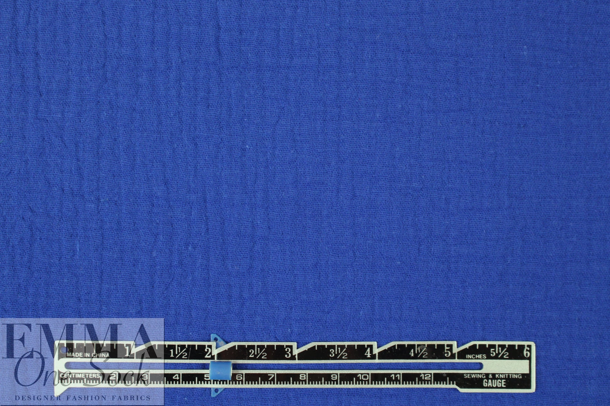 textured cotton double gauze - cobalt 1.125 yds