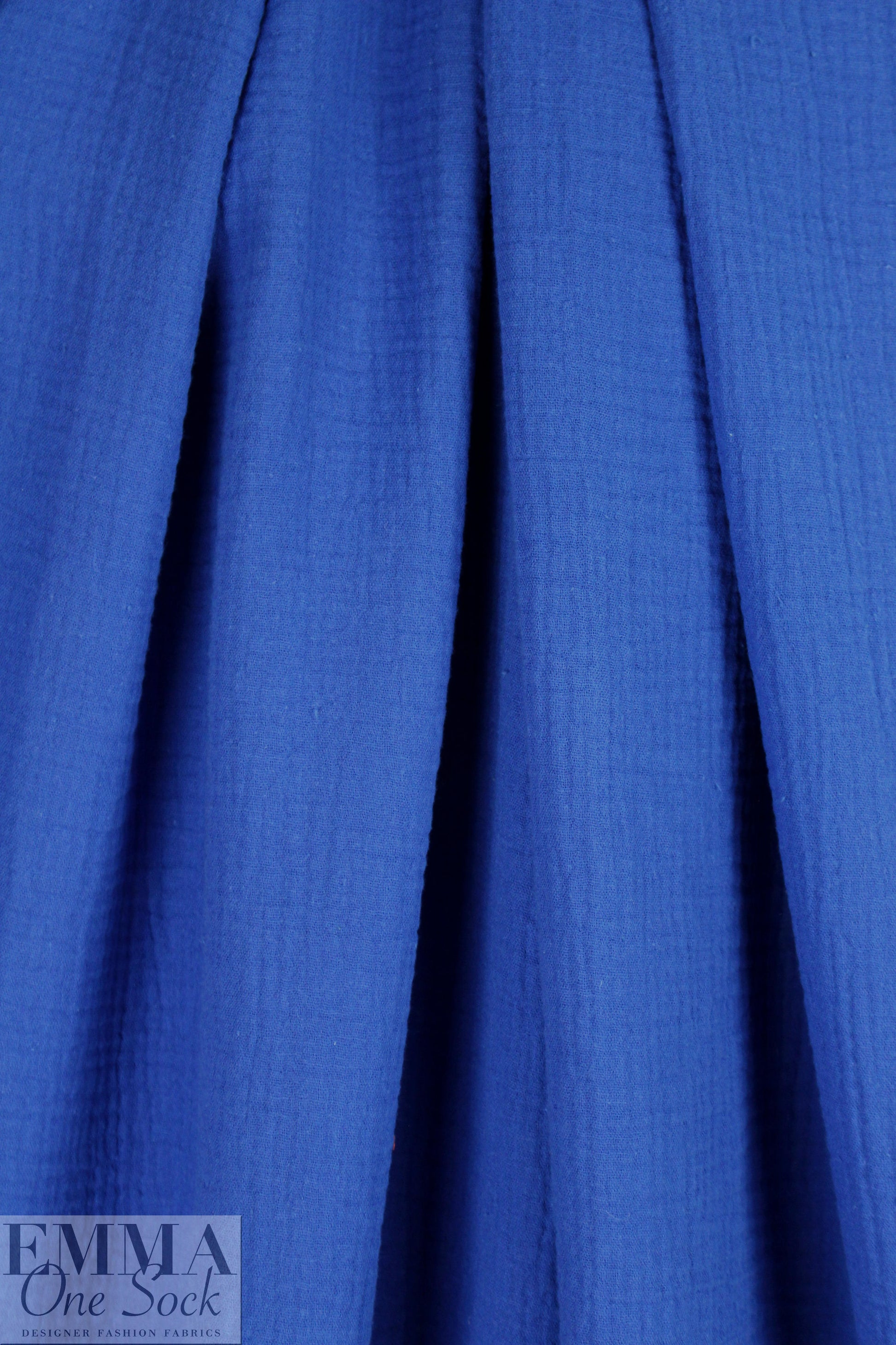 textured cotton double gauze - cobalt .5 yds