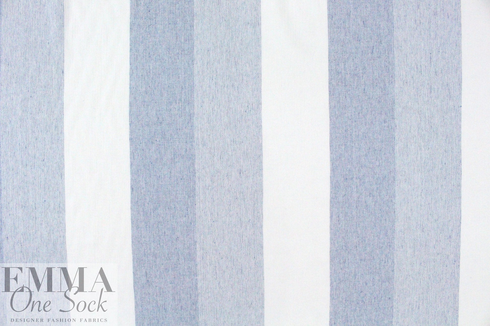 Italian linen/cotton gauzey blue stripe