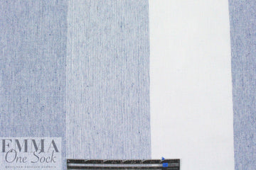 Italian linen/cotton gauzey blue stripe
