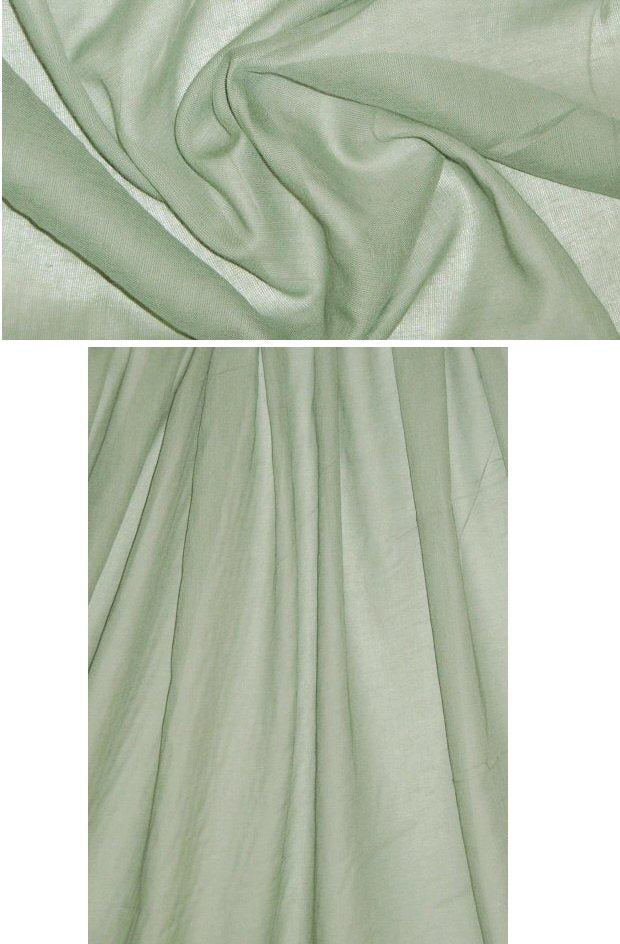 organic cotton sheer voile - green tea 2 yd