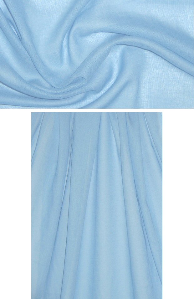 organic cotton sheer voile - parisian blue